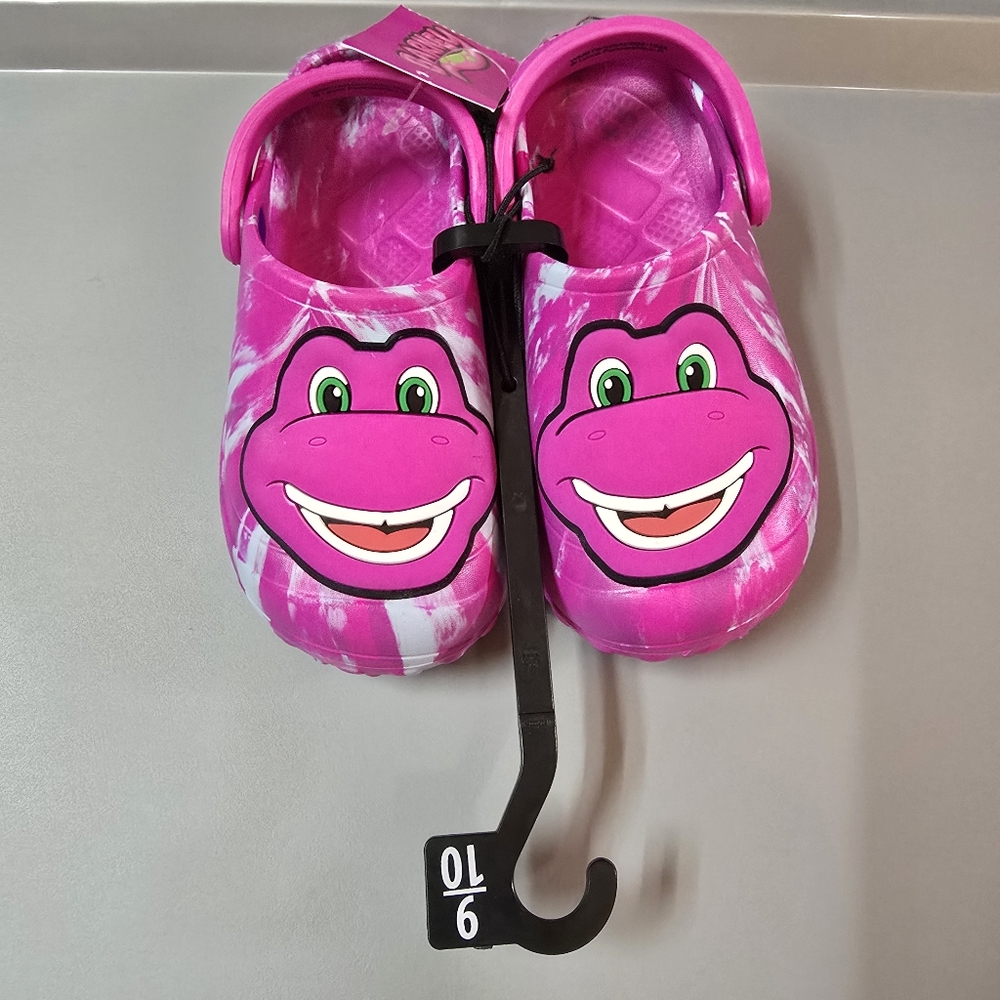 Barney Purple Kids Clog Size 9-10 Kidscore  Magic Toddler Comfort Dinosaur Fun